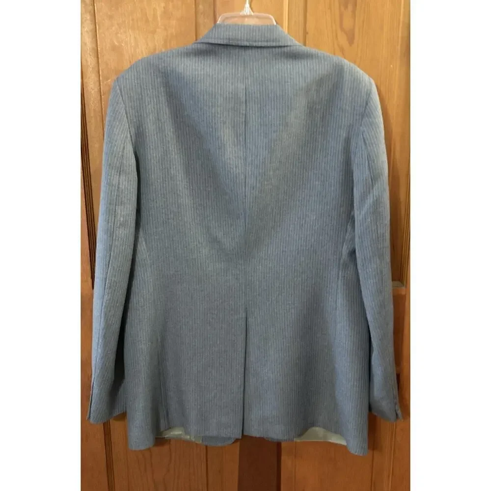 Levi's Action Mens Vtg Suit Sz 44L 36X30 Gray‎ Pinstripe 70s Retro Single Vented